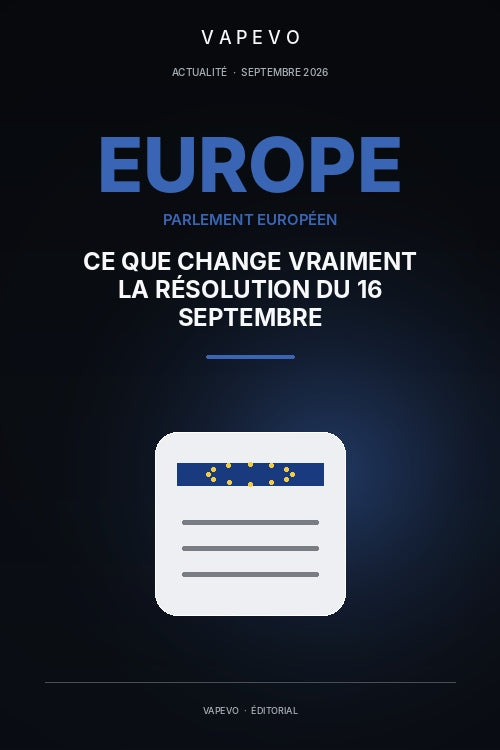 Parlement européen et nicotine : résolution du 16 septembre 2026