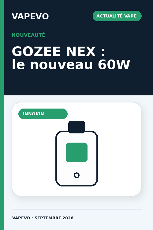 Innokin GOZEE NEX : le nouveau kit 60W à batterie 3300 mAh