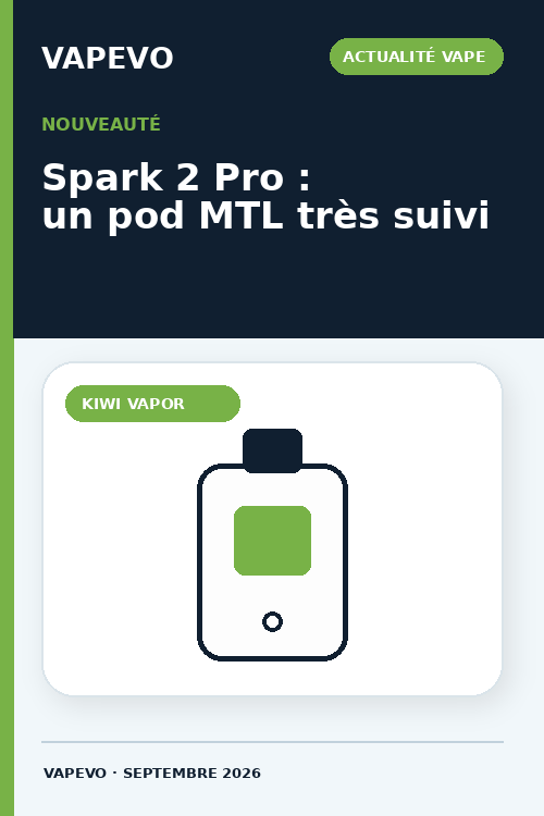KIWI Spark 2 Pro : le nouveau pod MTL compact de KIWI Vapor