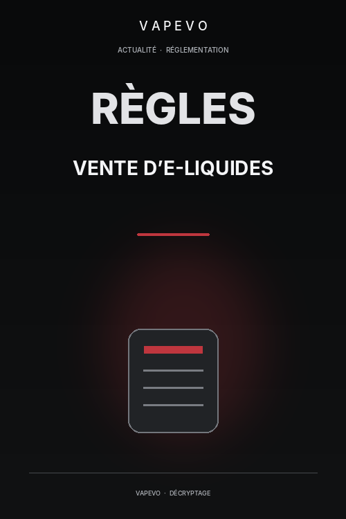 Vente d’e-liquides : ce qui a changé en France depuis le 1er juillet 2026 - VAPEVO