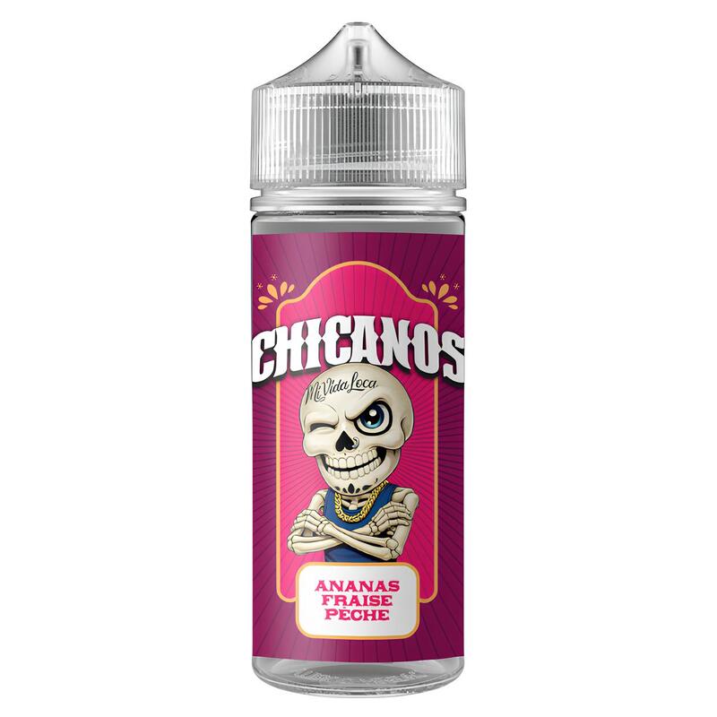 E-liquide Ananas Fraise Pêche 50ml/100ml 0mg – Chicanos
