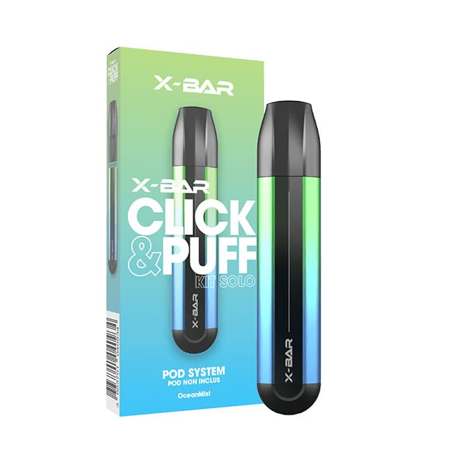 Batterie X-Bar Click & Puff Solo 500mAh Ocean Mist | VAPEVO