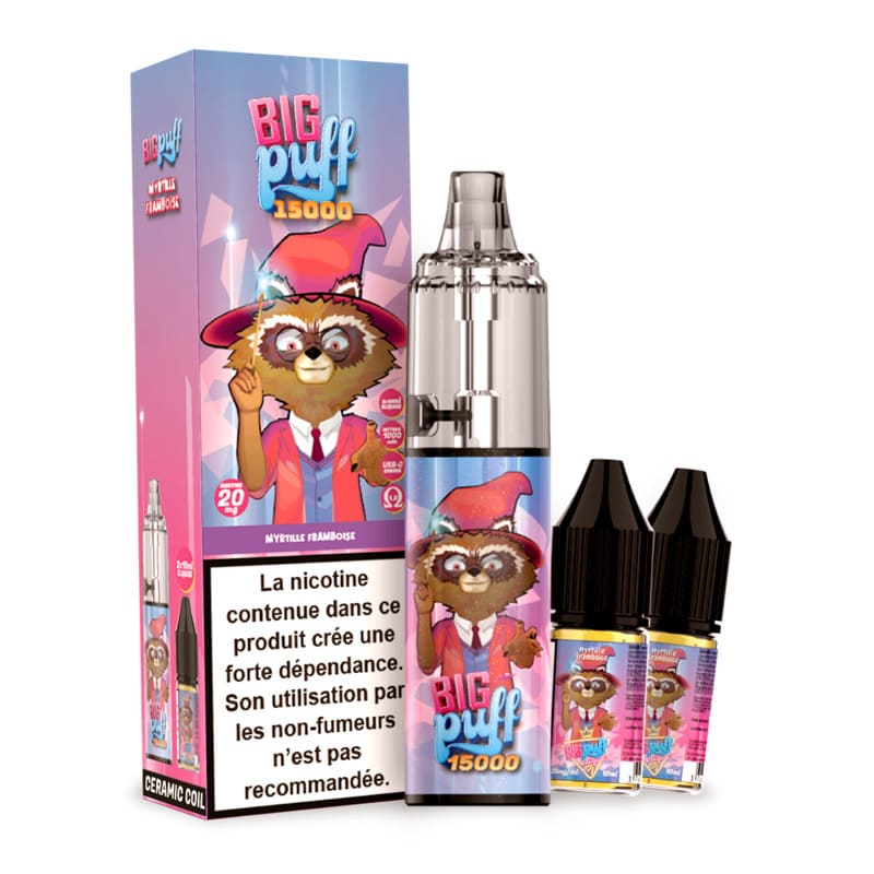 BIG PUFF 15000 - Puff Rechargeable 15000 Puffs-20 mg-Myrtille Framboise-VAPEVO