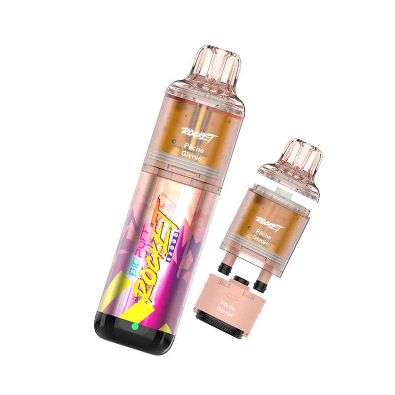 BIG PUFF Rocket - Kit Rechargeable 32000 Puffs 20mg Pêche Givrée | VAPEVO