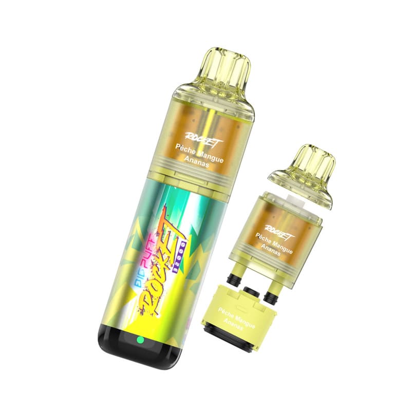 BIG PUFF Rocket - Kit Rechargeable 32000 Puffs 20mg Pêche Mangue Ananas | VAPEVO