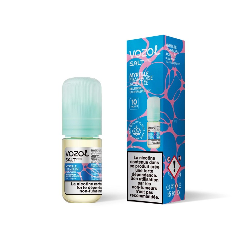 E-liquide Sel de Nicotine Myrtille Framboise Acidulée 10ml - Vozol