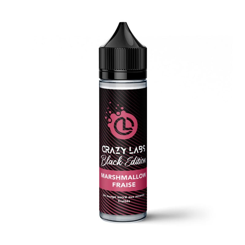 CRAZY LABS Black Edition Marshmallow Fraise - E-liquide 50ml 0 mg | VAPEVO