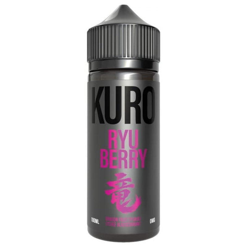 Flacon d’e-liquide Ryu Berry 80ml de KURO sur fond blanc.