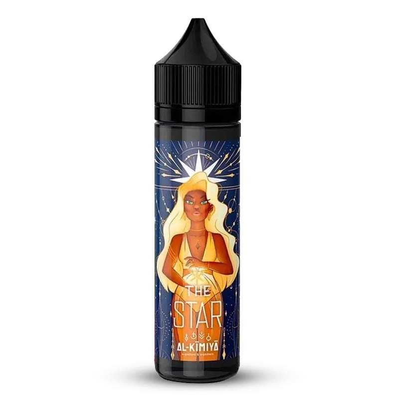 Flacon de 50ml Al-Kimiya The Star avec étiquette bleue illustrée d'une femme blonde et d'une étoile dorée sur fond étoilé.