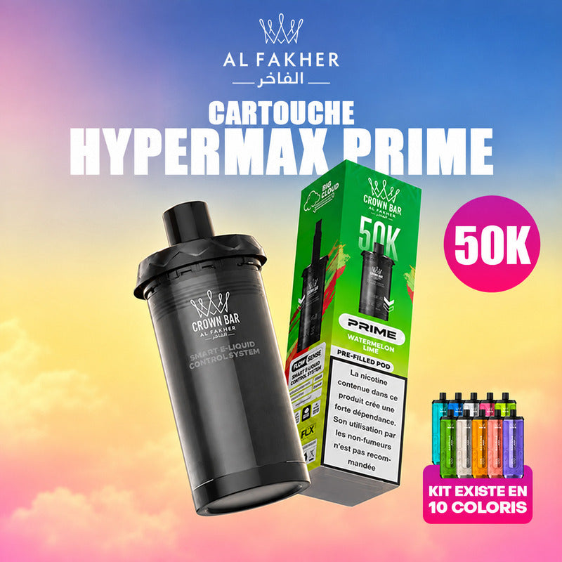 Cartouches HyperMax Prime Crown Bar 50K 2x10ml - Al Fakher