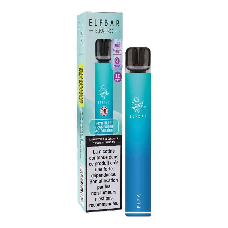 ELFBAR Elfa Pro - Puff Rechargeable 500mAh 2ml 10 mg Myrtille Framboise Acidulée | VAPEVO