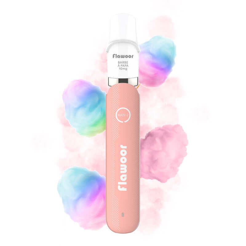 FLAWOOR Mate 2 - Puff Rechargeable 600 Puffs-10 mg-Barbe à Papa-VAPEVO