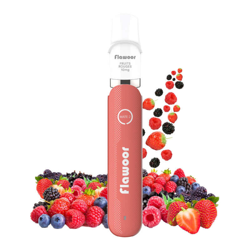 FLAWOOR Mate 2 - Puff Rechargeable 600 Puffs-10 mg-Fruits Rouges-VAPEVO