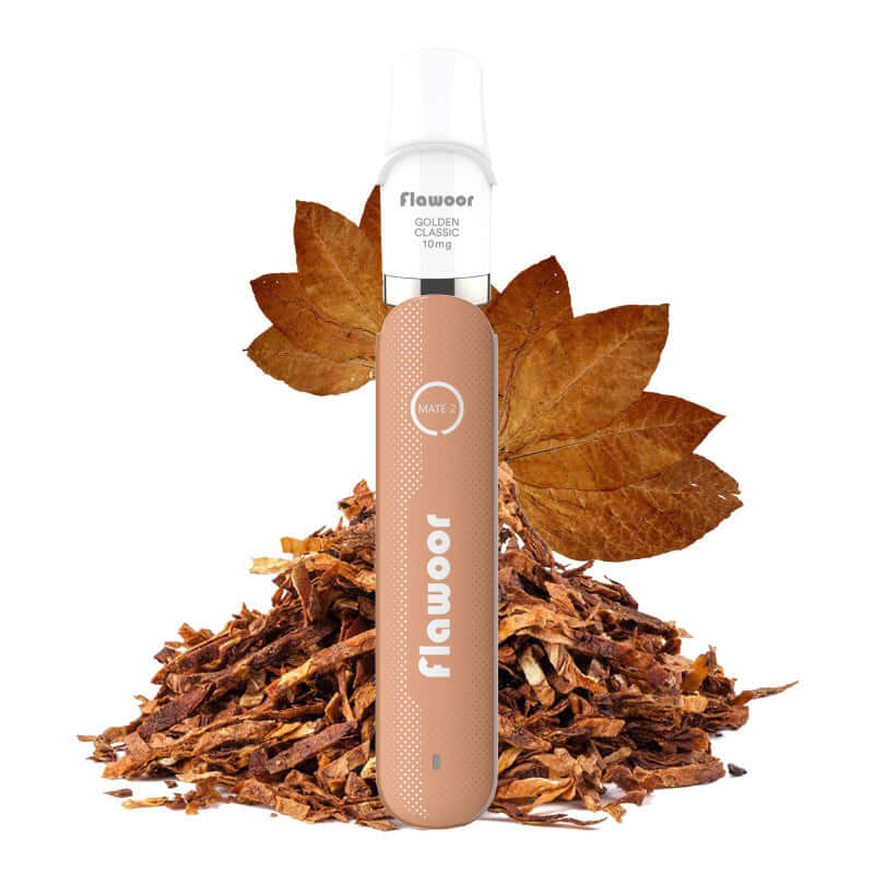 FLAWOOR Mate 2 - Puff Rechargeable 600 Puffs-10 mg-Golden Classic-VAPEVO