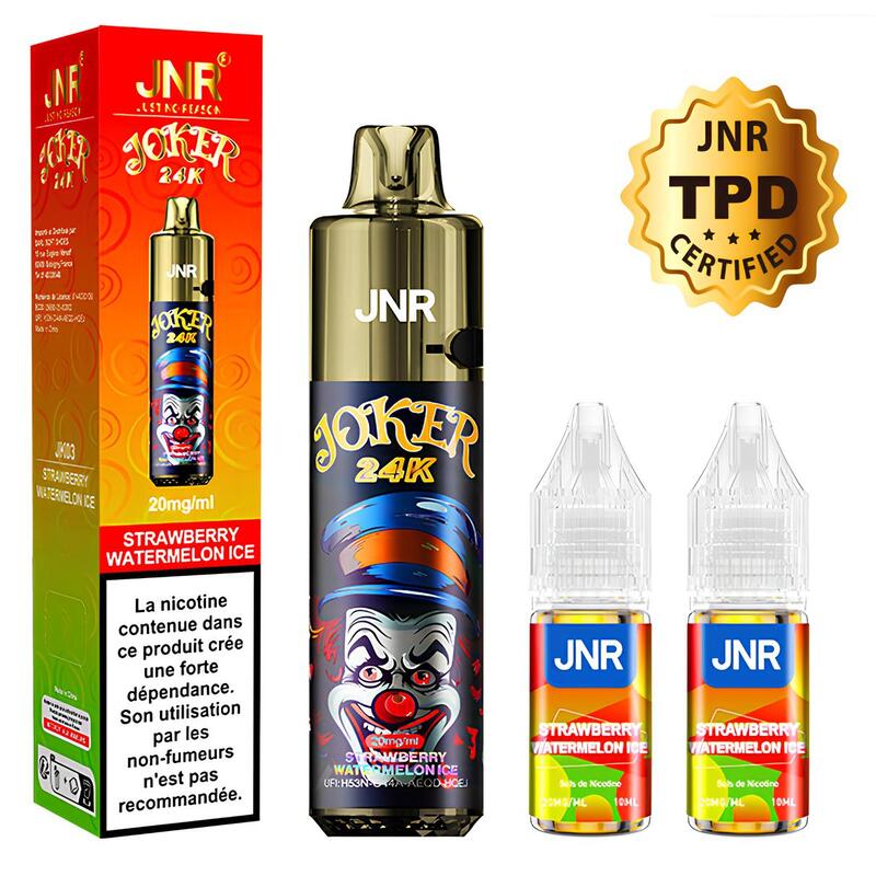 JNR Joker 24k - Puff Rechargeable 20mg-20 mg-Strawberry Watermelon Ice-VAPEVO