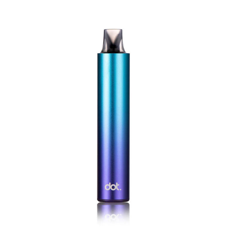 Pod tubulaire Dotmod Switch R bleu et violet avec finition métallique élégante et embout buccal transparent.