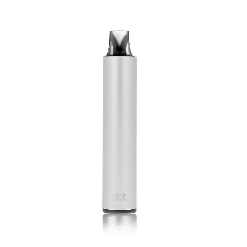 Pod cigarette électronique Dotmod Switch R argenté au design tubulaire élégant en alliage d'aluminium.