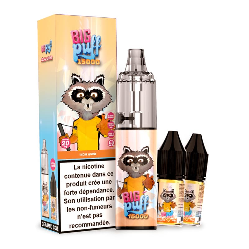 Kit Puff Big Puff 15000 20mg 20 mg Pêche Givrée | VAPEVO