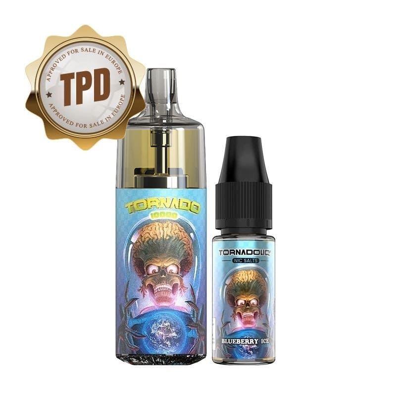 Kit Puff Gobar Tornado 10000 10ml 10 mg Blueberry Ice | VAPEVO