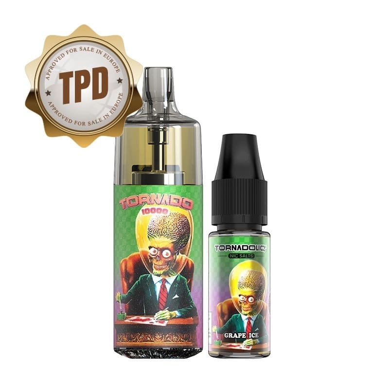 Kit Puff Gobar Tornado 10000 10ml 10 mg Grape Ice | VAPEVO