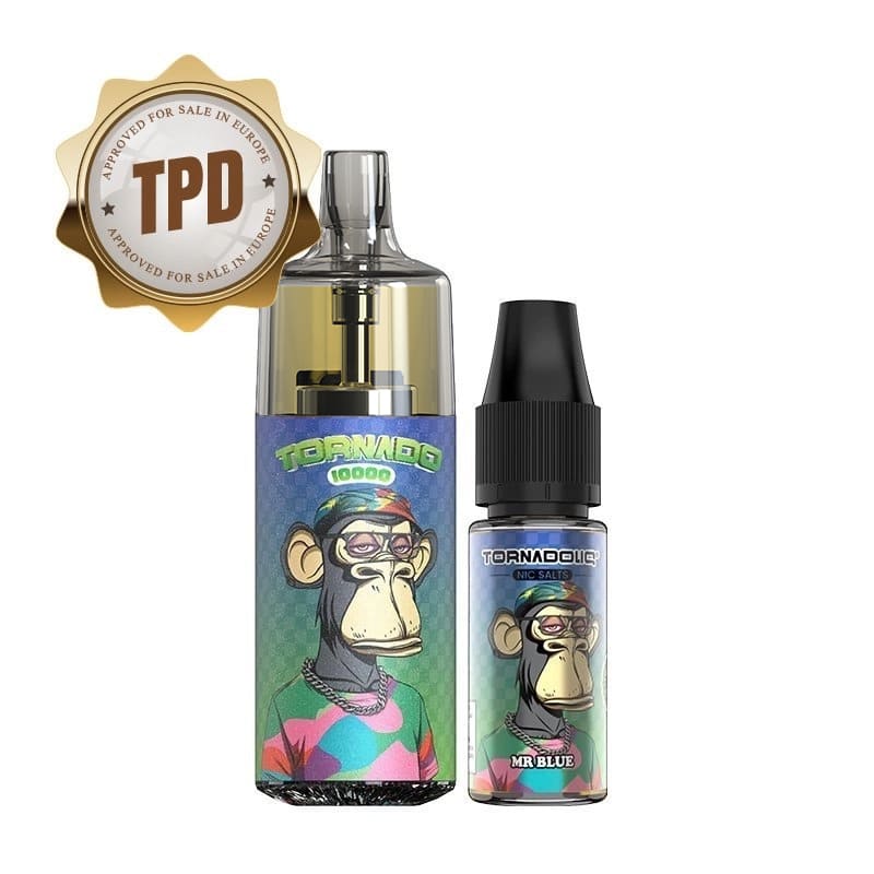 Kit Puff Gobar Tornado 10000 10ml 10 mg Mr Blue | VAPEVO