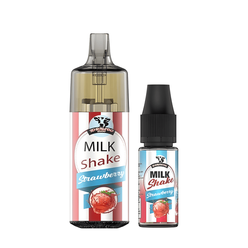 Kit Puff Gobar Tornado 10000 10ml 10 mg Strawberry Milkshake | VAPEVO