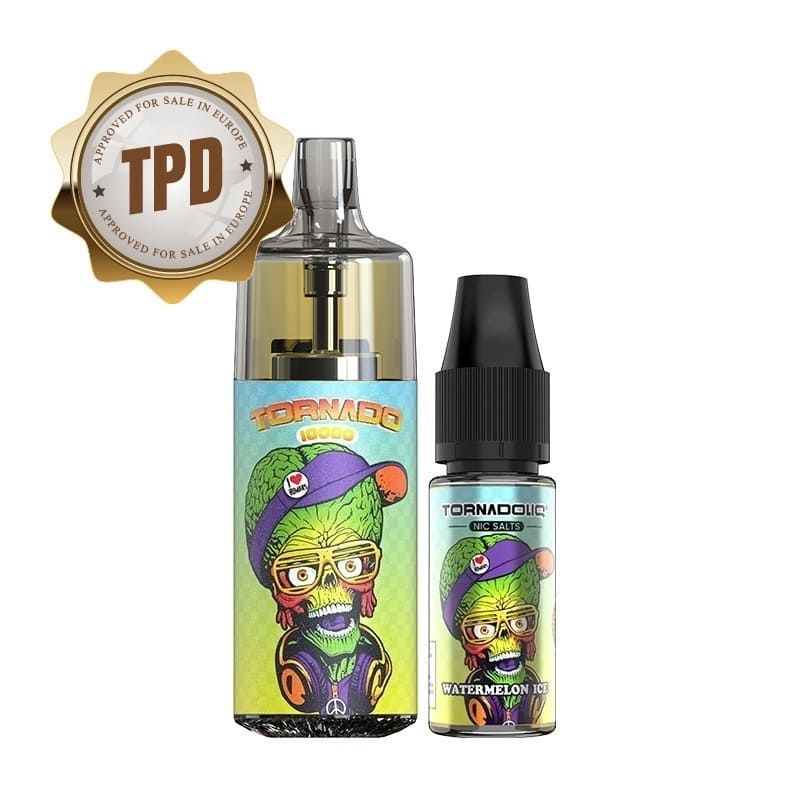 Kit Puff Gobar Tornado 10000 10ml 10 mg Watermelon Ice | VAPEVO