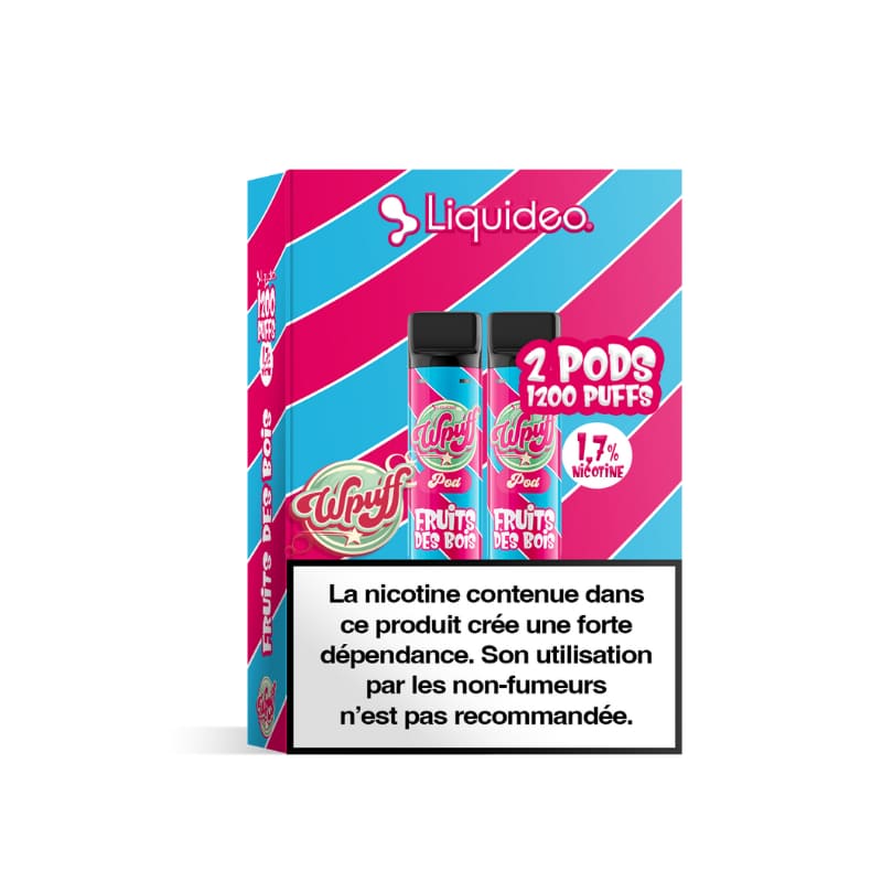 LIQUIDEO Wpuff 600 Original - Pack de 2 Cartouches 2ml-17 mg-Fruits des bois-VAPEVO