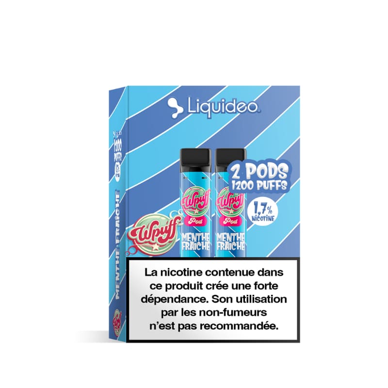 LIQUIDEO Wpuff 600 Original - Pack de 2 Cartouches 2ml-17 mg-Menthe Fraîche-VAPEVO