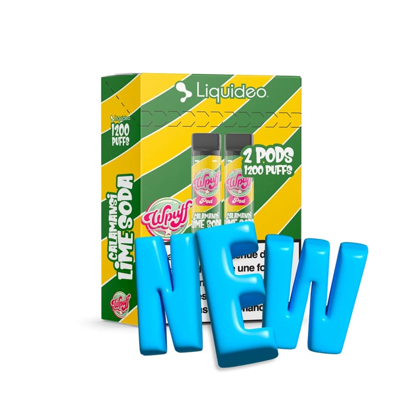 LIQUIDEO Wpuff 600 Original - Pack de 2 Cartouches 2ml-9 mg-Calamansi Lime Soda-VAPEVO