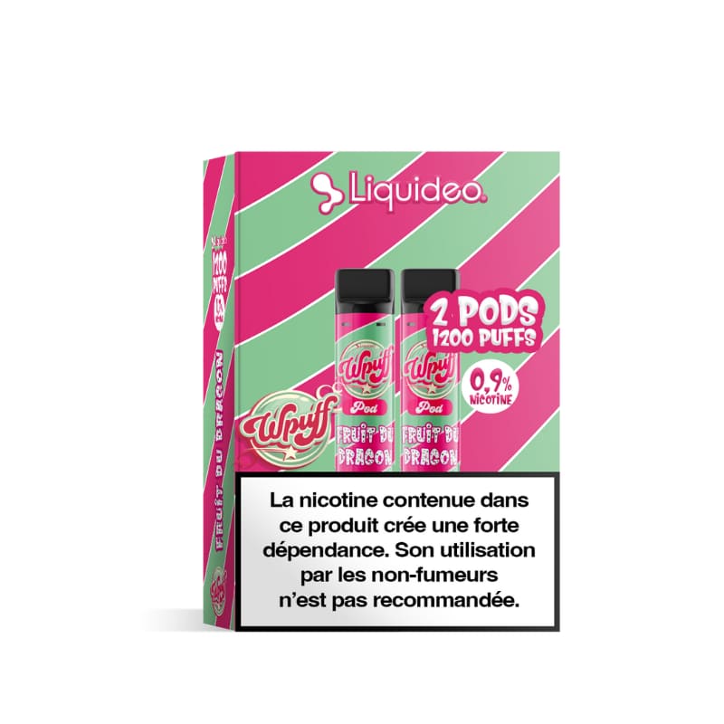 LIQUIDEO Wpuff 600 Original - Pack de 2 Cartouches 2ml-9 mg-Fruit du dragon-VAPEVO