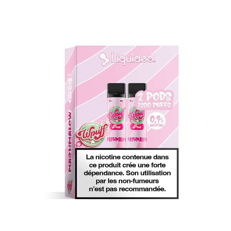 LIQUIDEO Wpuff 600 Original - Pack de 2 Cartouches 2ml-9 mg-Mashmalow-VAPEVO