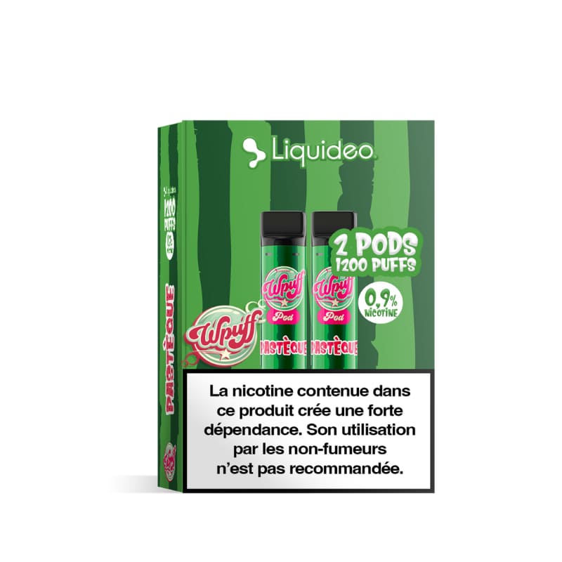 LIQUIDEO Wpuff 600 Original - Pack de 2 Cartouches 2ml-9 mg-Pastèque-VAPEVO