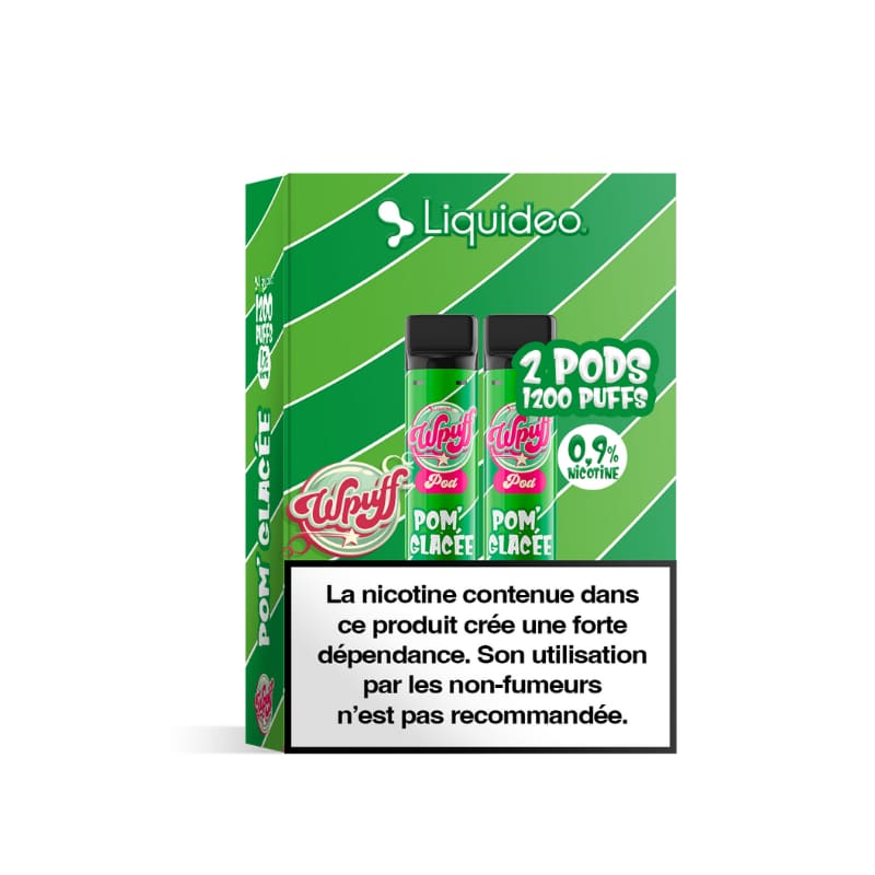 LIQUIDEO Wpuff 600 Original - Pack de 2 Cartouches 2ml-9 mg-Pom' Glacée (Apple Ice)-VAPEVO
