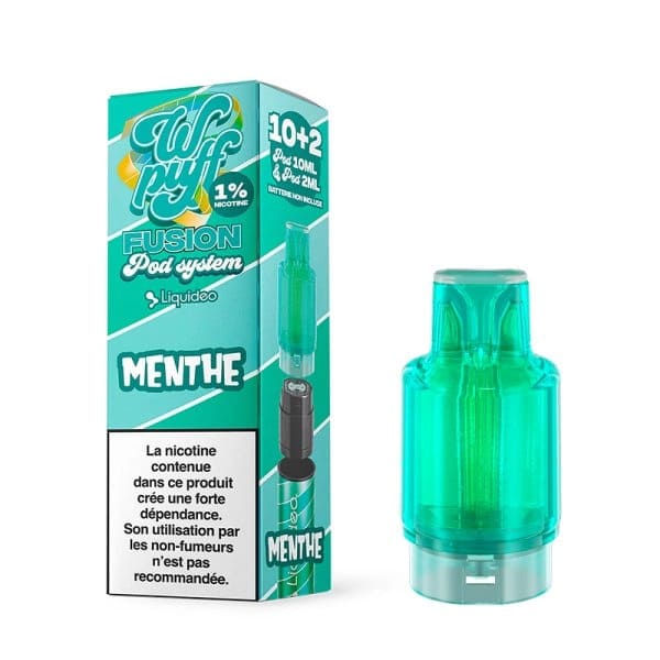 LIQUIDEO Wpuff Fusion - Pod Préremplie 10ml 15000 Puffs-10 mg-Menthe Fraîche-VAPEVO