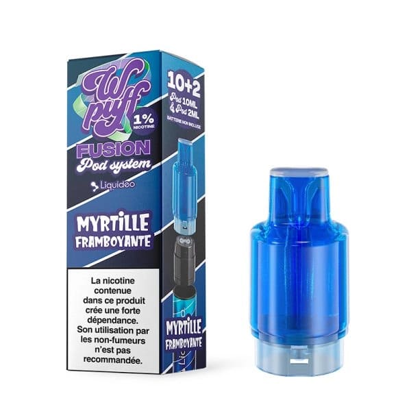LIQUIDEO Wpuff Fusion - Pod Préremplie 10ml 15000 Puffs-10 mg-Myrtille Framboyante-VAPEVO