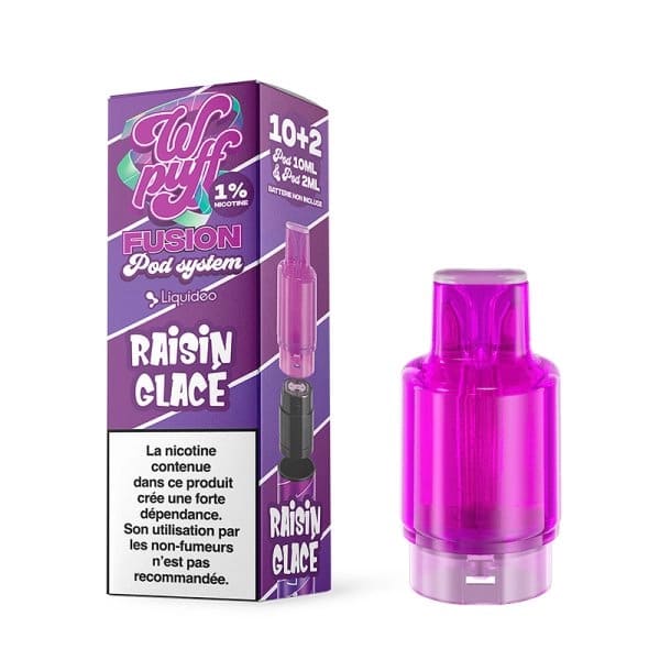 LIQUIDEO Wpuff Fusion - Pod Préremplie 10ml 15000 Puffs-10 mg-Raisin Glacé-VAPEVO