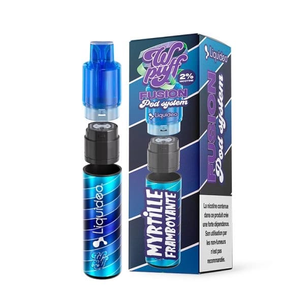 LIQUIDEO Wpuff Fusion - Puff Rechargeable 15000 Puffs 10ml-10 mg-Myrtille Framboyante-VAPEVO