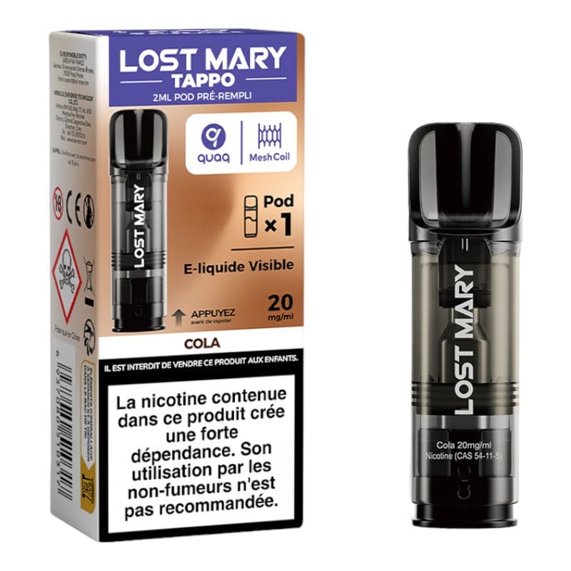 LOST MARY Tappo - Cartouches 2ml 600 Puffs-10 mg-Pastèque-VAPEVO
