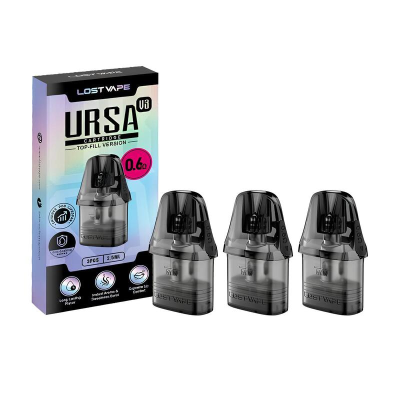 LOST VAPE URSA Nano V3 - Pack de 3 Cartouches Pod 2.5ml-0.6 ohm-VAPEVO