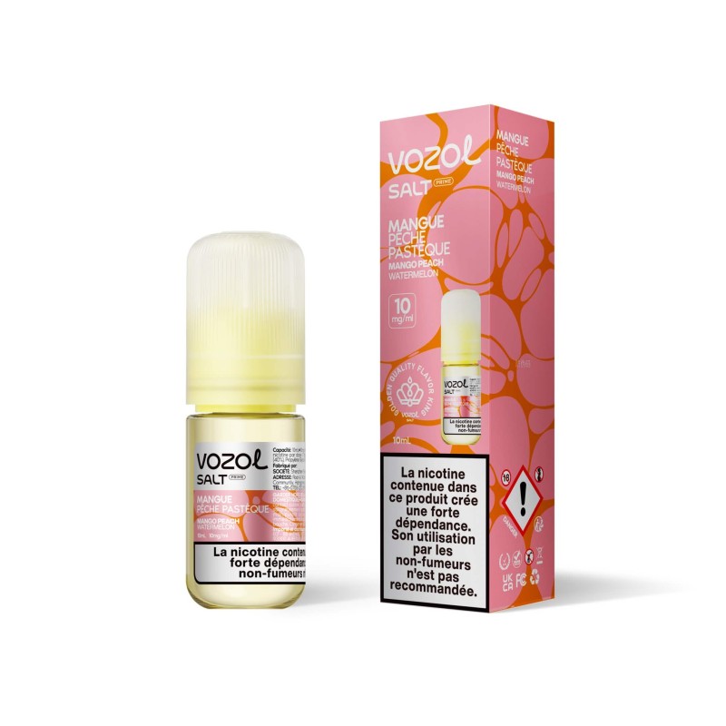 E-liquide Sel de Nicotine Mangue Pêche Pastèque 10ml - Vozol