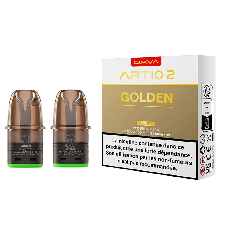 OXVA Artio 2 - Pack de 2 Pods Pré-remplis 2ml 18mg-Golden-VAPEVO