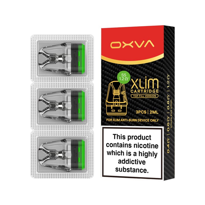 OXVA Xlim Top Fill SS - Pack de 3 Cartouches Pod 2ml-1.2 ohm-VAPEVO