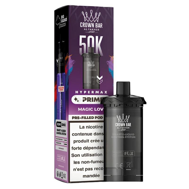 Cartouches HyperMax Prime Crown Bar 50K 2x10ml - Al Fakher