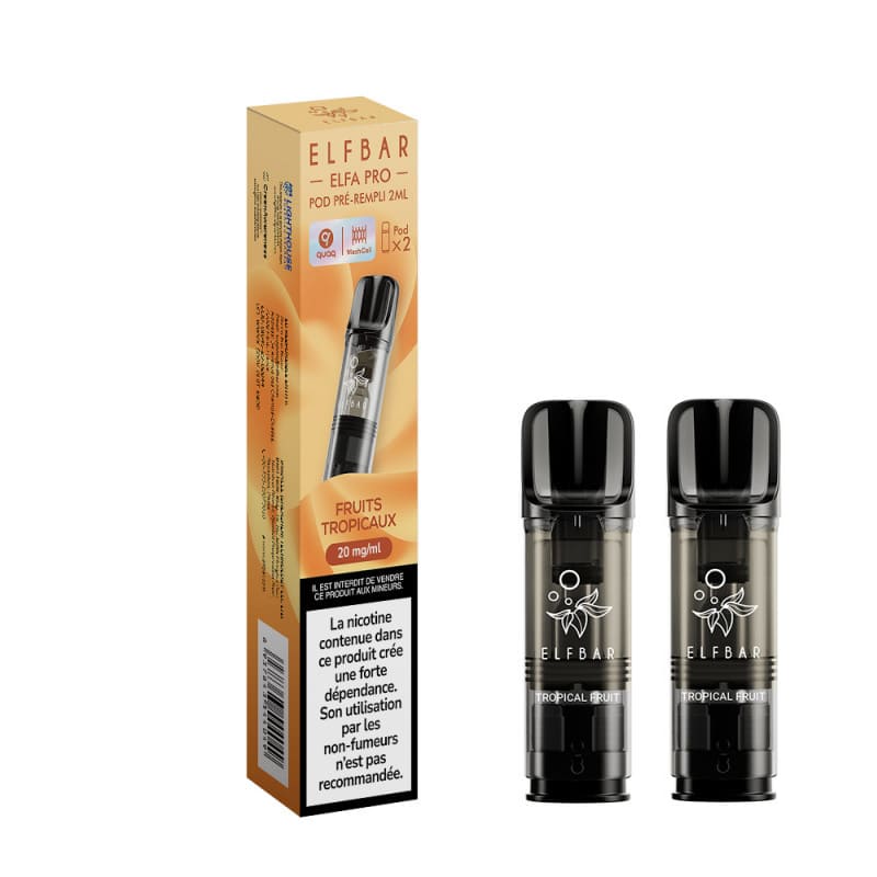Pods Elfbar Elfa Pro 2ml – Pack de 2 10 mg Fruits Tropicaux | VAPEVO
