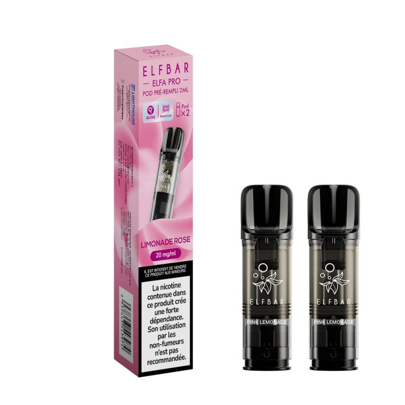 Pods Elfbar Elfa Pro 2ml – Pack de 2 10 mg Limonade Rose | VAPEVO