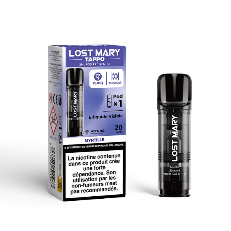 Pods Lost Mary Tappo - 2ml 600 Puffs 10 mg Myrtille | VAPEVO