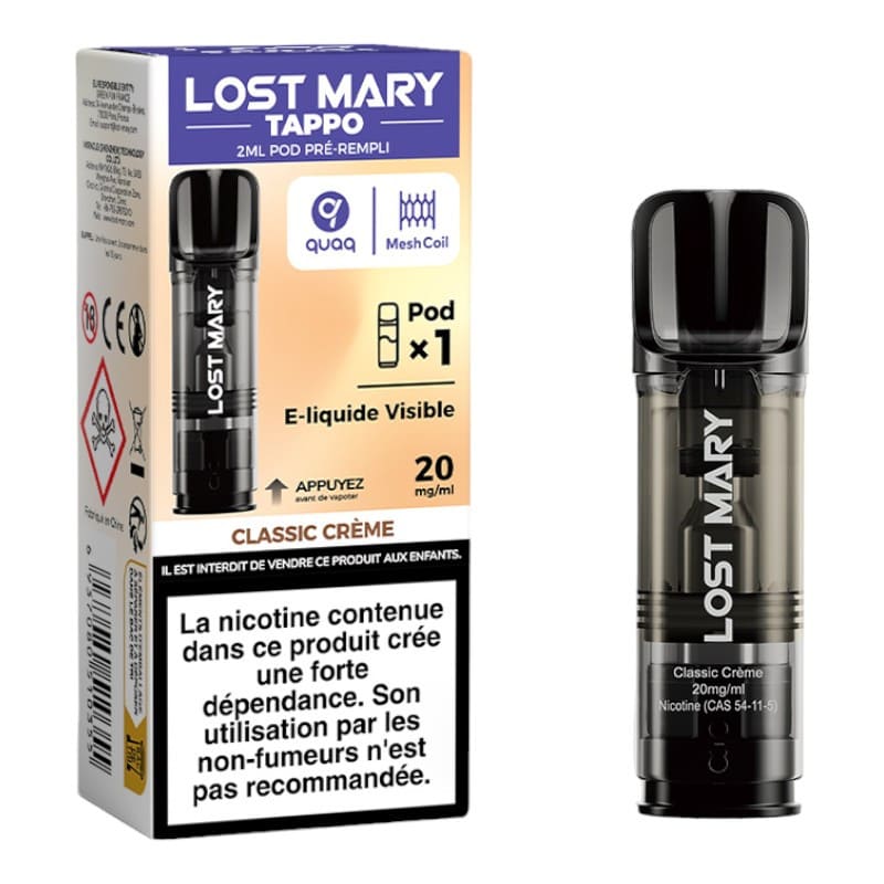 Pods Lost Mary Tappo 2ml 600 Puffs 20 mg Classic Crème | VAPEVO