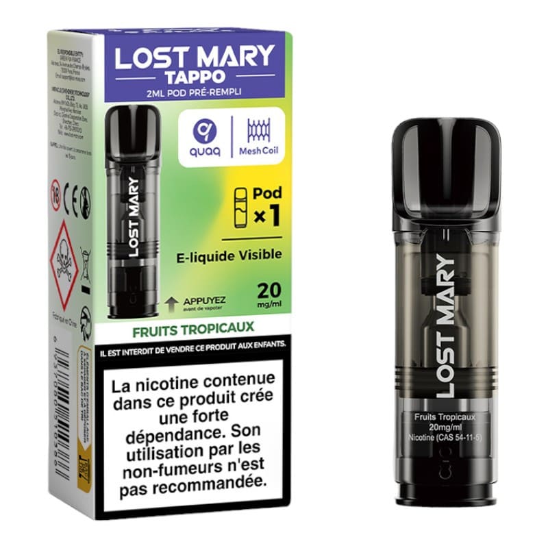 Pods Lost Mary Tappo 2ml 600 Puffs 20 mg Fruits Tropicaux | VAPEVO