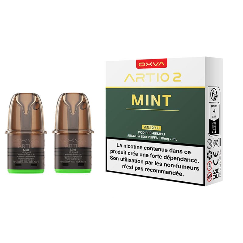 Pods Oxva Artio 2 Pré-remplis 2ml 18mg - Pack de 2 Mint | VAPEVO